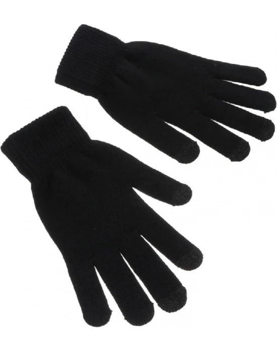 Unisex Triko Dokuma Eldiven - Siyah