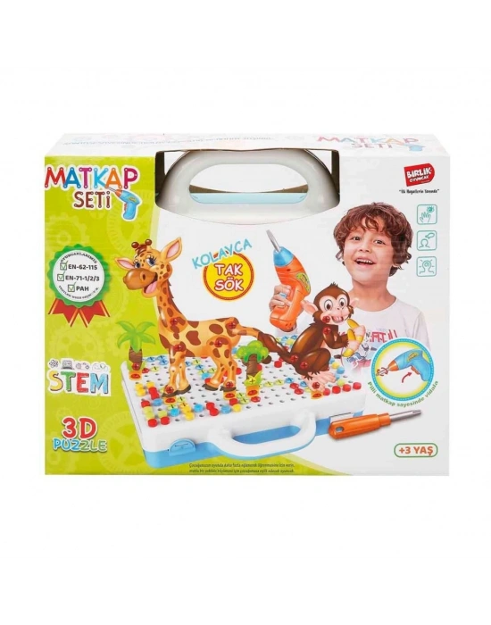 URT014-001 3D Eğitici Matkap Seti Hayvanlar