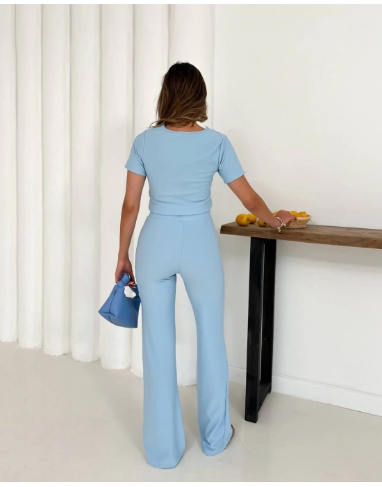 V aksesuarlı ottoman takım mavi s255850