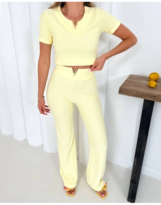 V aksesuarlı ottoman takım sarı s255850