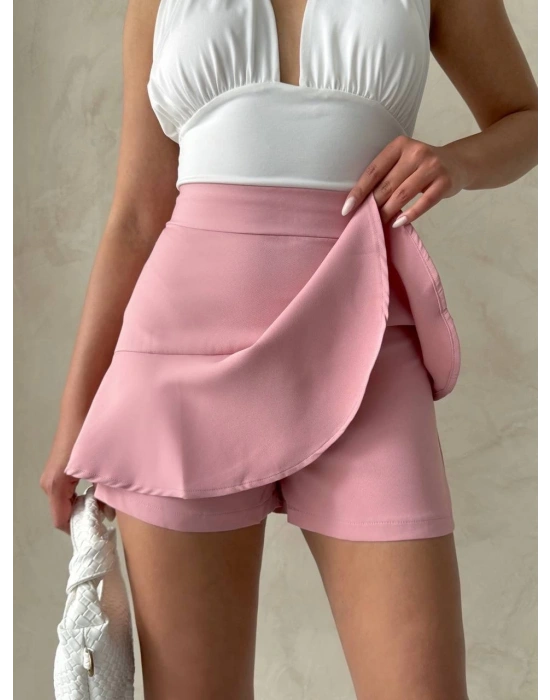 Valonlu fırfırlı şort s24683