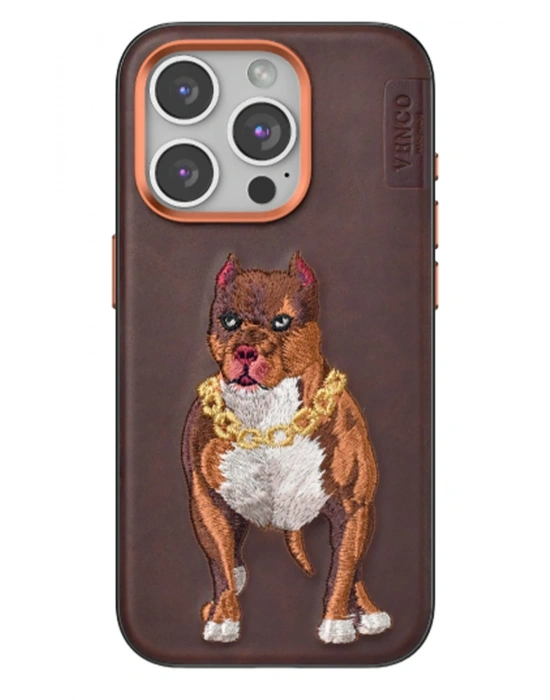 Venco iPhone 14 Pro Max Perma Desenli Kapak - Kahverengi