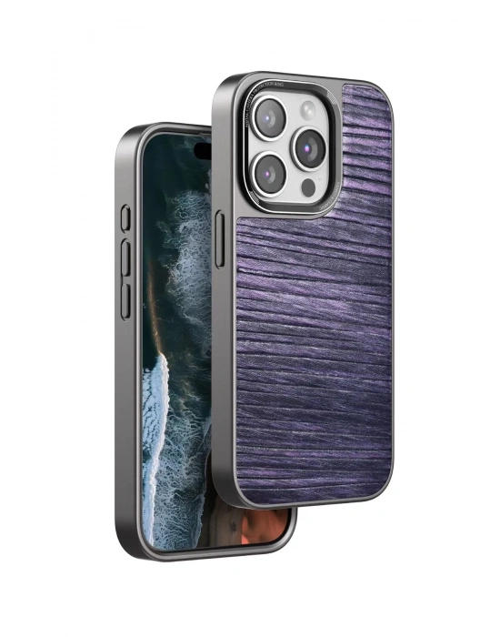 Venco iPhone 14 Pro Wave Kapak - Derin Mor