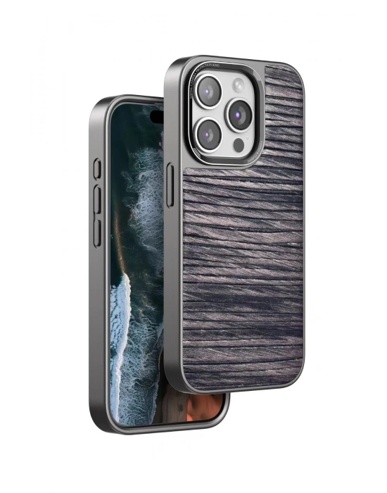 Venco iPhone 14 Pro Wave Kapak - Kahverengi