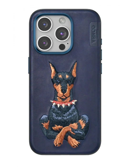 Venco iPhone 15 Pro Perma Desenli Kapak - Lacivert