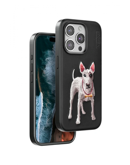 Venco iPhone 15 Pro Perma Desenli Kapak - Siyah