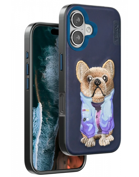 Venco iPhone 16 Cute Desenli Kapak - Lacivert