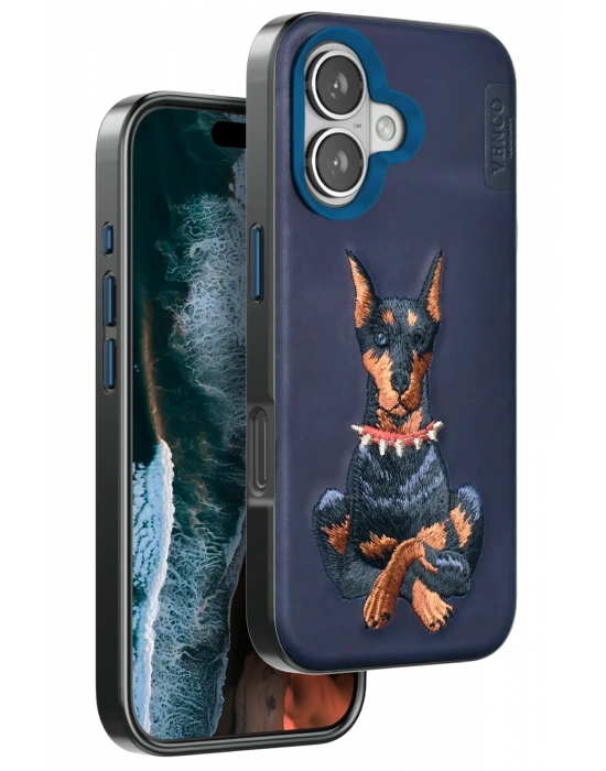Venco iPhone 16 Perma Desenli Kapak - Lacivert