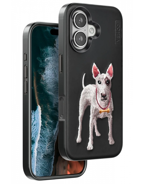 Venco iPhone 16 Perma Desenli Kapak - Siyah