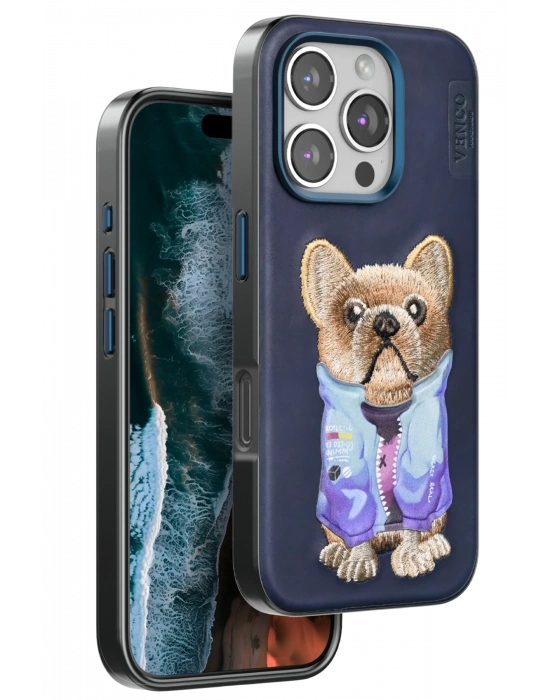 Venco iPhone 16 Pro Cute Desenli Kapak - Lacivert