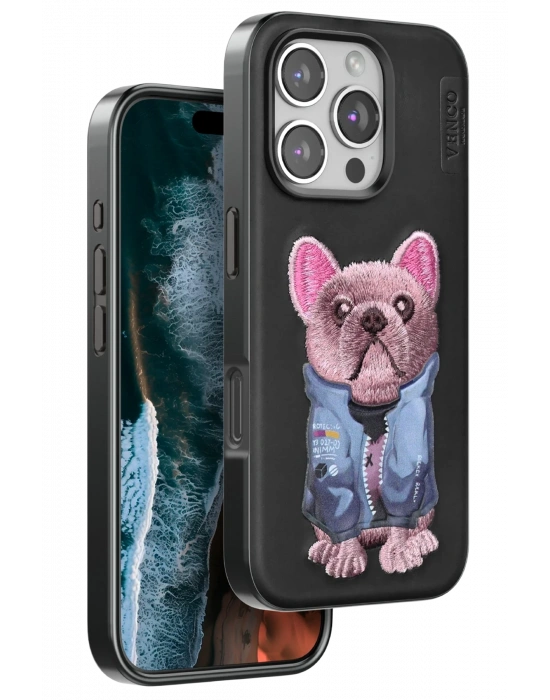 Venco iPhone 16 Pro Max Cute Desenli Kapak - Siyah