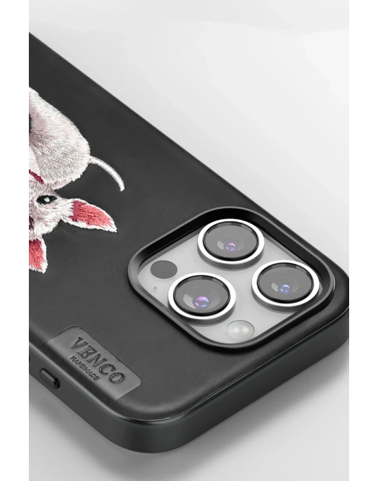 Venco iPhone 16 Pro Perma Desenli Kapak - Kahverengi