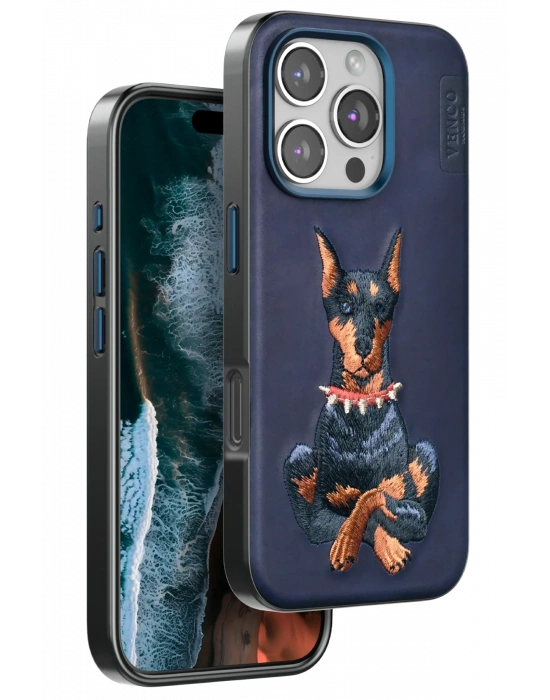 Venco iPhone 16 Pro Perma Desenli Kapak - Lacivert