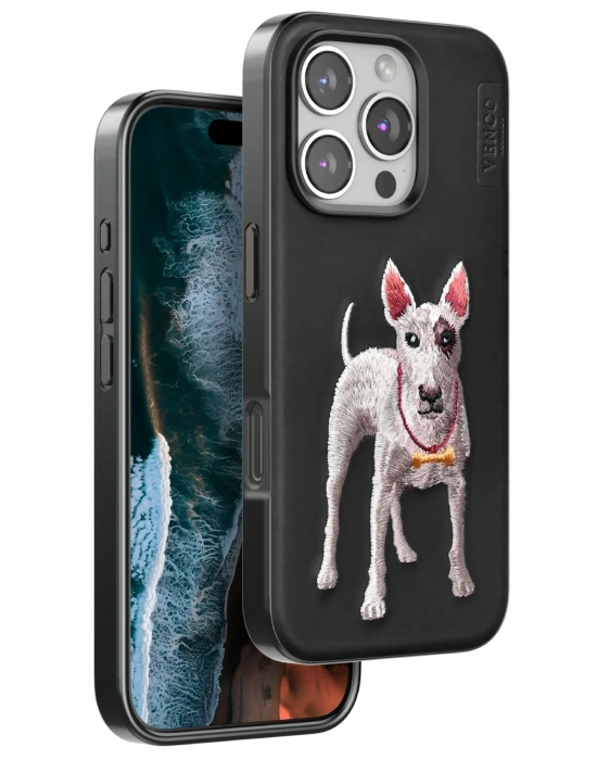 Venco iPhone 16 Pro Perma Desenli Kapak - Siyah