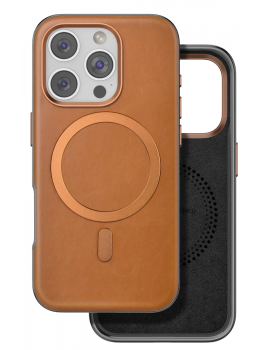 Venco iPhone 16 Pro Puskas Magsafe Kapak - Açık Kahve
