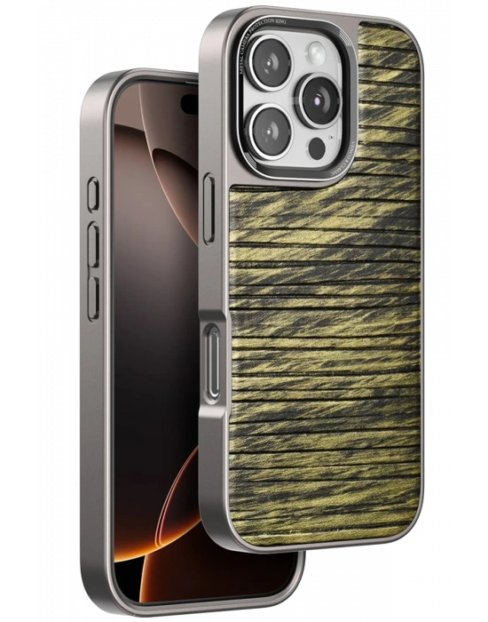 Venco iPhone 16 Pro Wave Kapak - Koyu Kahve