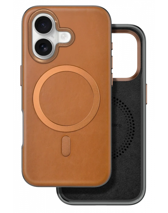 Venco iPhone 16 Puskas Magsafe Kapak - Açık Kahve