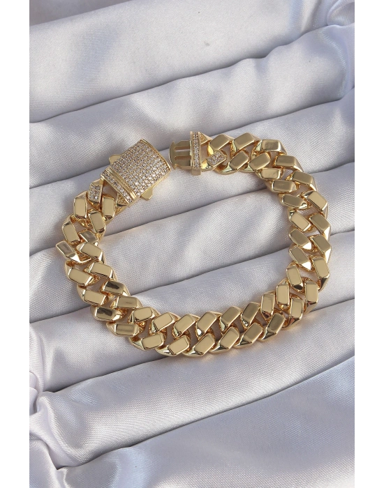 Vip Seri Gurmet Zirkon Taşlı Gold Renk Bileklik
