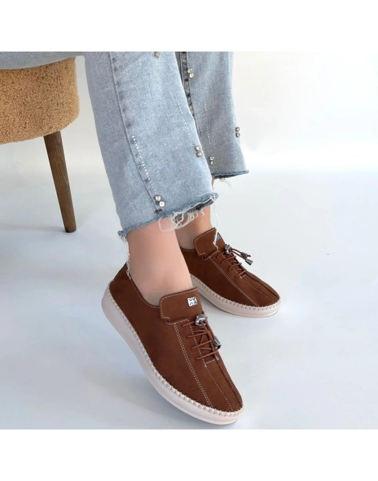 Warte Kahverengi Süet Bağcıklı Spor Ayakkabı