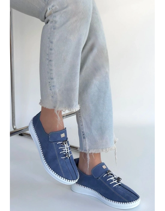 Warte Mavi Süet Bağcıklı Spor Ayakkabı