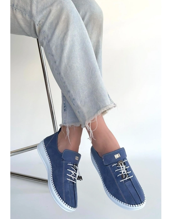 Warte Mavi Süet Bağcıklı Spor Ayakkabı