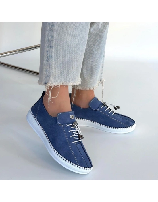 Warte Mavi Süet Bağcıklı Spor Ayakkabı