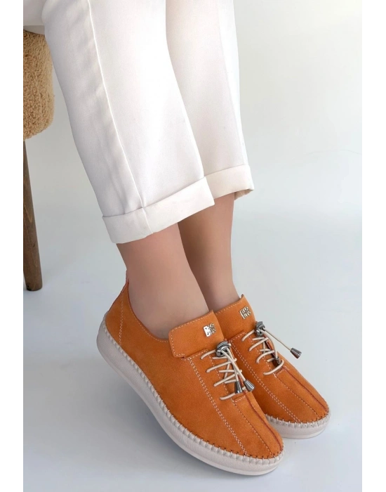 Warte Turuncu Süet Bağcıklı Spor Ayakkabı