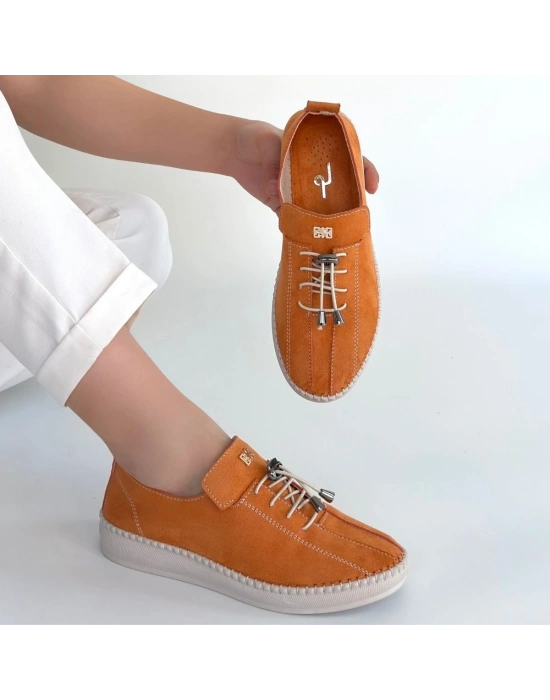 Warte Turuncu Süet Bağcıklı Spor Ayakkabı