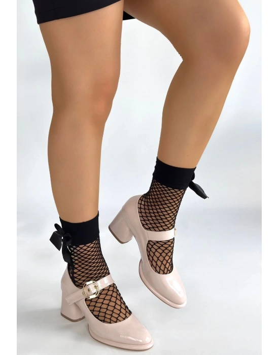 Weys Bej Rugan Topuklu Ayakkabı