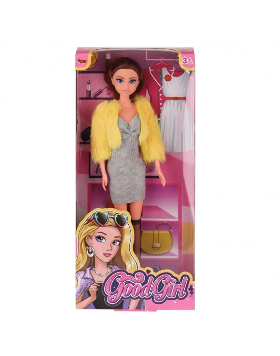 WG-115519-20 Kürk Ceketli Elbiseli Bebek 29 cm  -Vardem Oyuncak