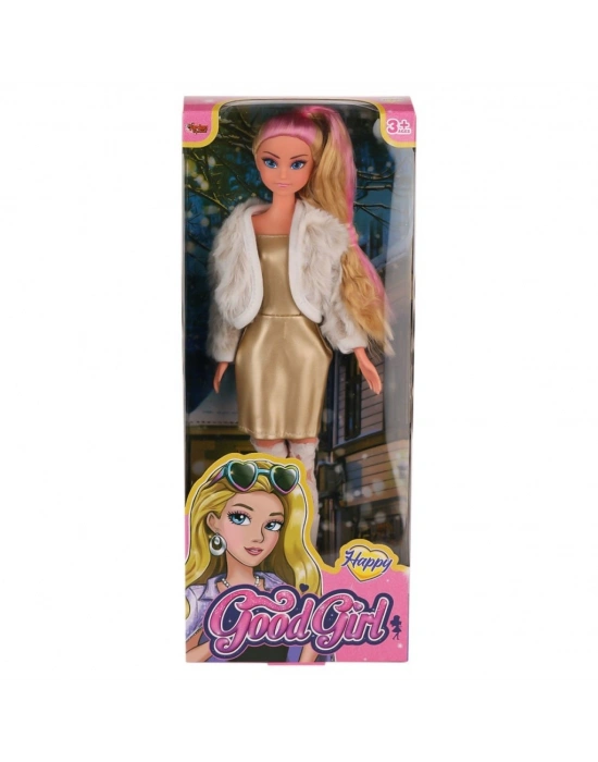 WG-115521  Ceketli Çizmeli Renkli Saçlı Bebek 29 cm -Vardem Oyuncak