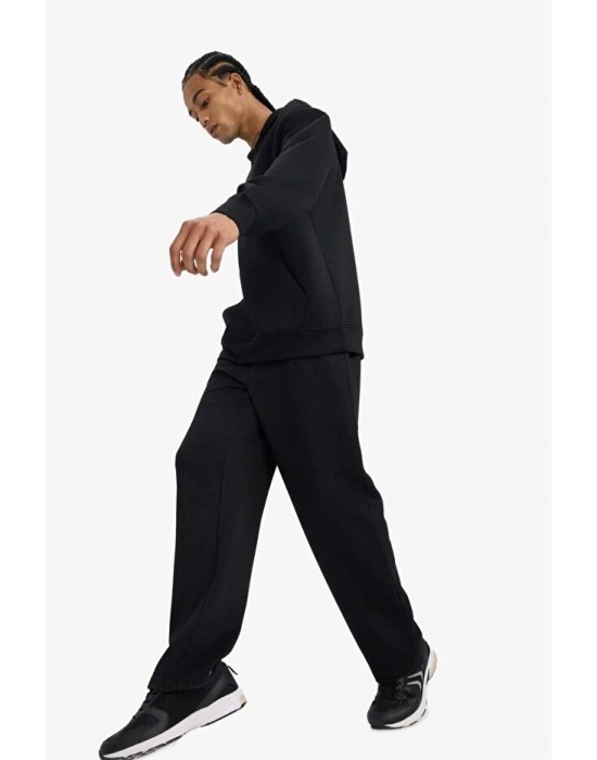 Wide Leg Cepli Geniş Paça Dokulu Eşofman Altı