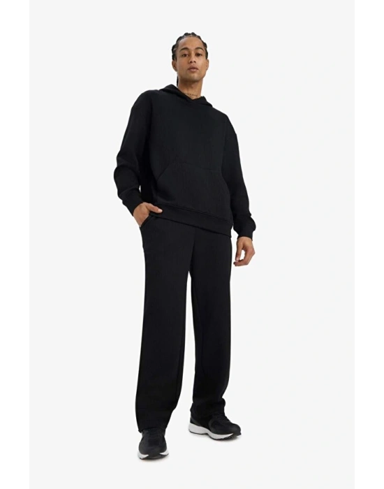 Wide Leg Cepli Geniş Paça Dokulu Eşofman Altı