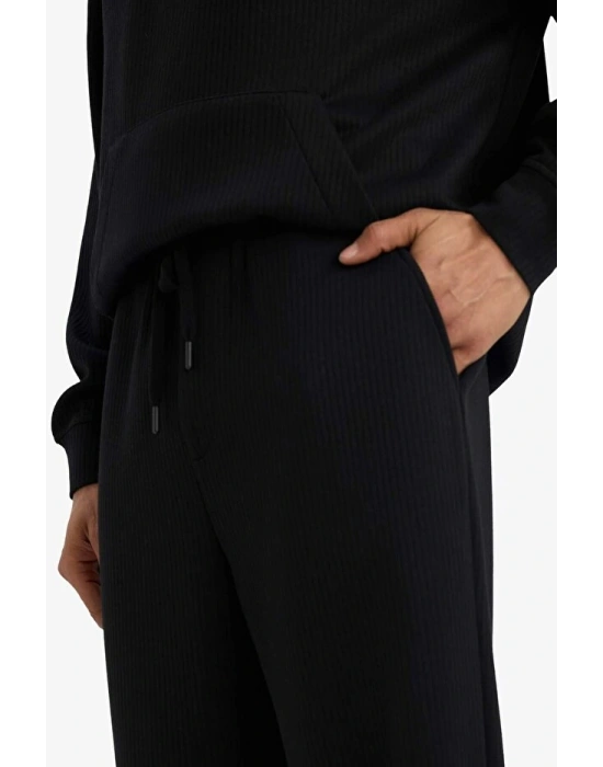 Wide Leg Cepli Geniş Paça Dokulu Eşofman Altı