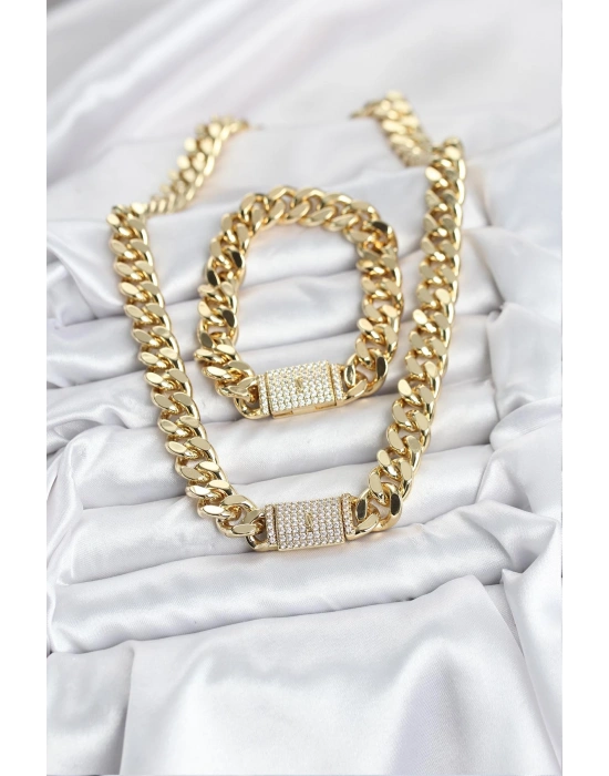 Xuping Gurmet Gold Renk Kolye ve Bileklik Seti