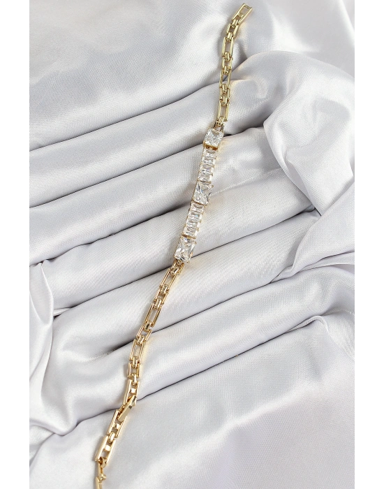 Xuping Pirinç Parçalı Su Yolu Model Gold Renk Kadın Bileklik