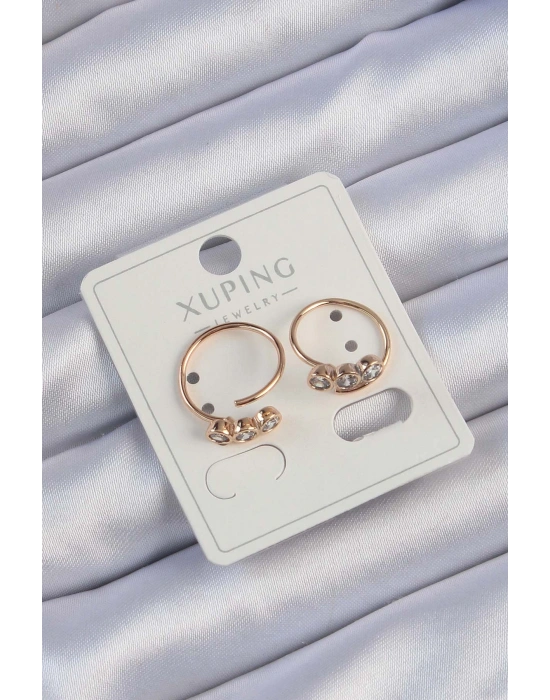 Xuping Rose Renk Zirkon Taşlı Su Yolu Küpe