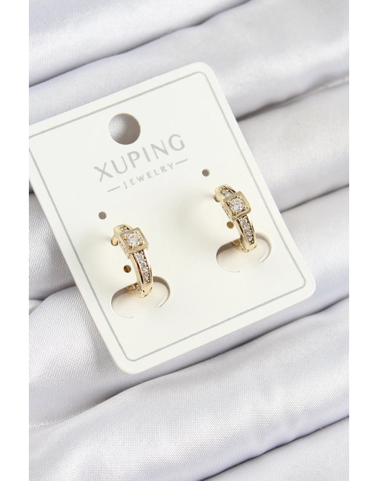 Xuping Zirkon Taşlı Kemer Model Gold Renk Kadın Küpe