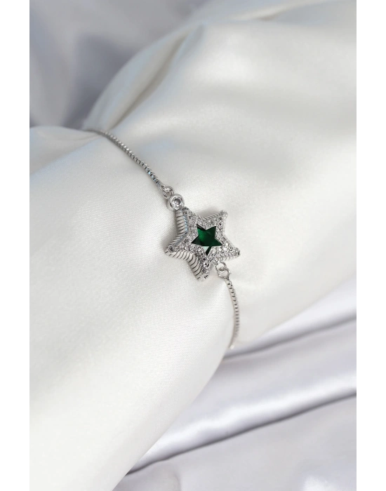 Yıldız Model Asansörlü Gümüş Renk Kadın Bileklik