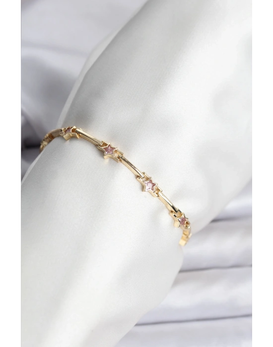 Yıldız Model Gold Renk Pirinç Bileklik