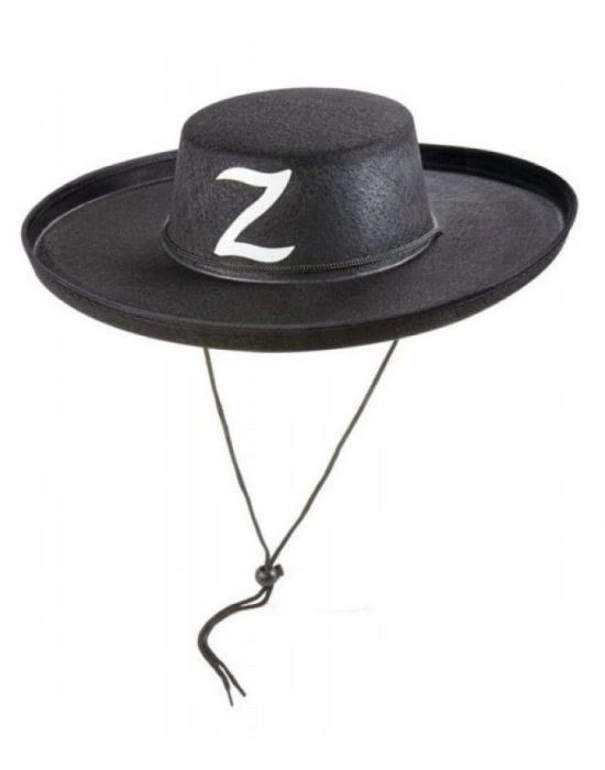 Z Logolu Yetişkin Boy Bağcıklı Zorro Şapkası