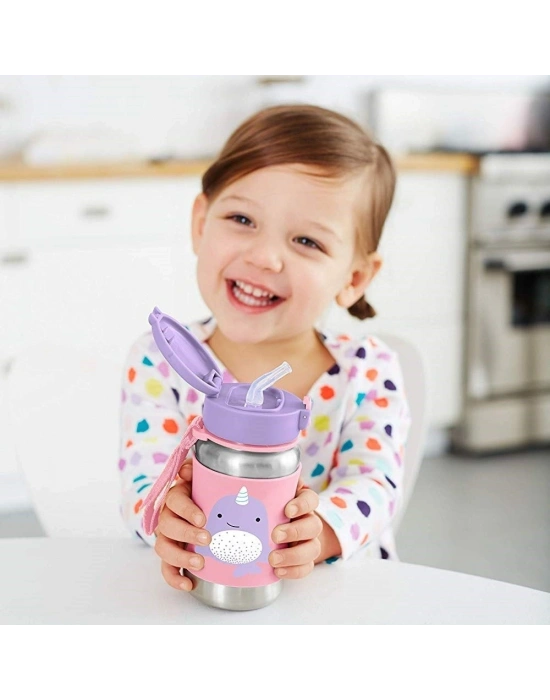 Zoo Pipetli Paslanmaz Çelik Suluk 350 ml Narwhal