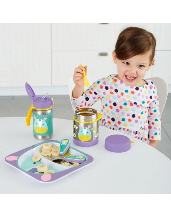 Zoo Pipetli Paslanmaz Çelik Suluk 350 ml Unicorn