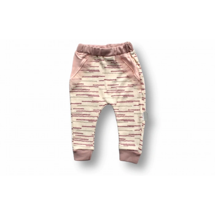 0-3 3-6 6-9 Ay Süslü Ördek Nakışlı Uzun Kollu Sweatli 2Li Kız Bebek Takımı Pembe