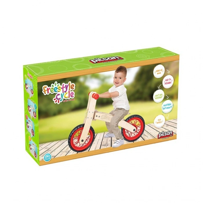 02 001 NessiWorld Freestyle Cycle - Ahşap Bisiklet Pedalsız / +24 ay