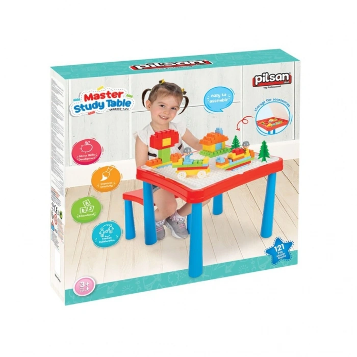 03 477 ÇALIŞMA MASASI KIRMIZI MAVİ