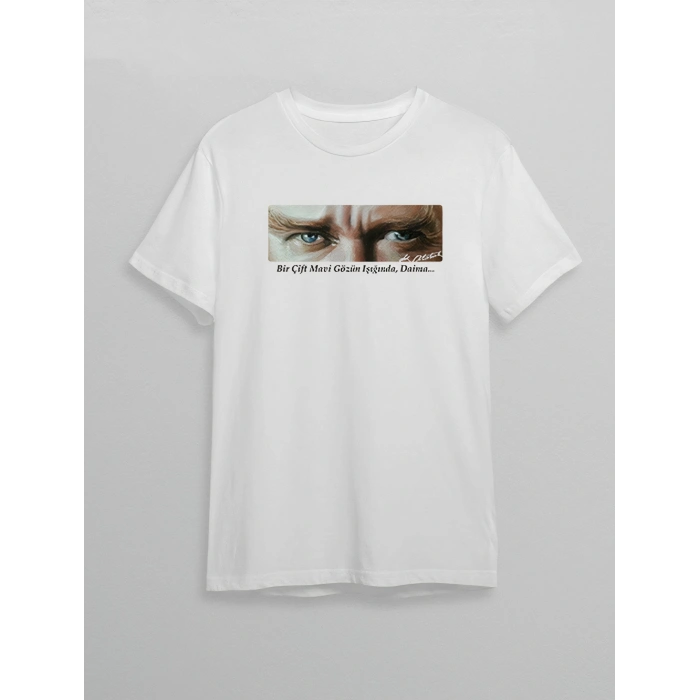 10 KASIM UNİSEX ATATÜRK BASKILI T-SHİRT - BEYAZ