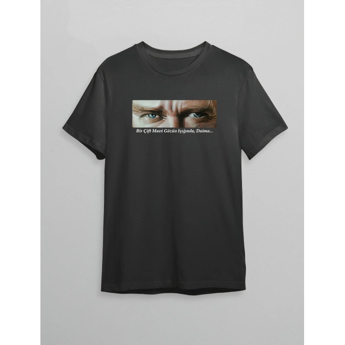 10 KASIM UNİSEX ATATÜRK BASKILI T-SHİRT - SİYAH