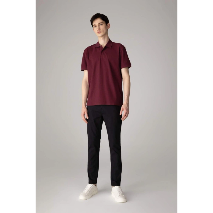 %100 Pamuk Regular Fit Polo Yaka Kısa Kollu Basic Düz Pike Kumaş Tişört C1293AX24SP