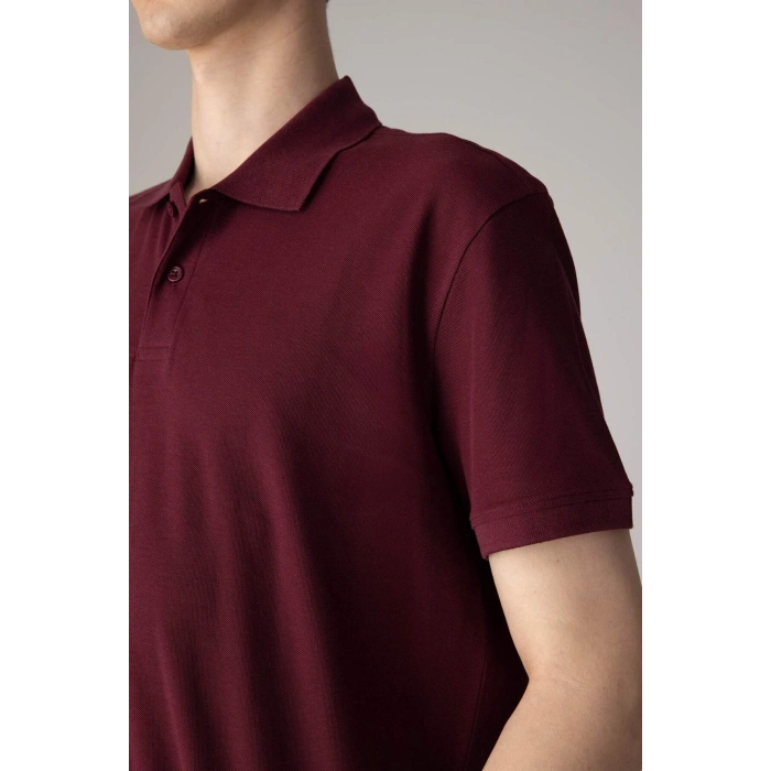 %100 Pamuk Regular Fit Polo Yaka Kısa Kollu Basic Düz Pike Kumaş Tişört C1293AX24SP